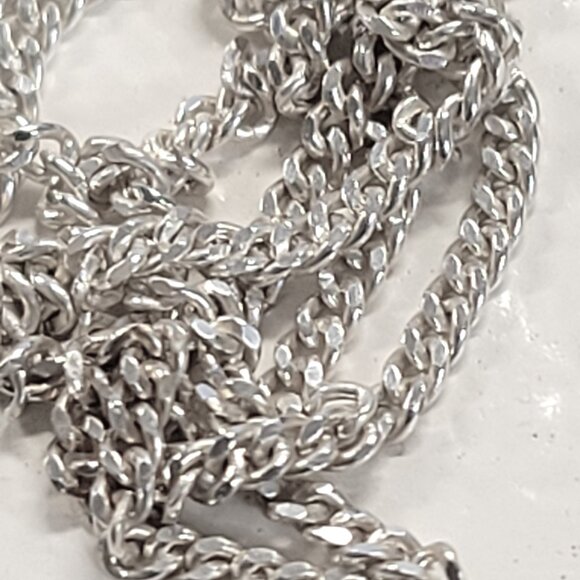 19 inch Sterling Silver Necklace 925 Italy Sterling Silver Necklace Chain 49cm - Picture 4 of 14